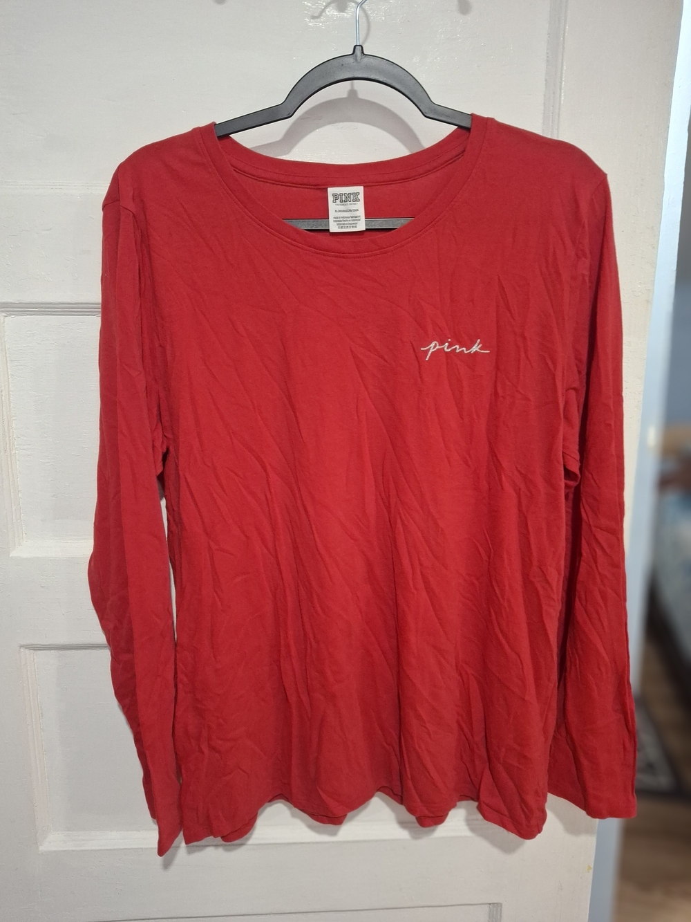 PINK Victoria's Secret Long-Sleeve Crewneck Shirt - Red